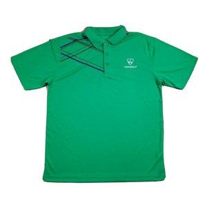 EUC - Top Golf Short Sleeve Polo Shirt Men's Size Medium Green Pique Polyester